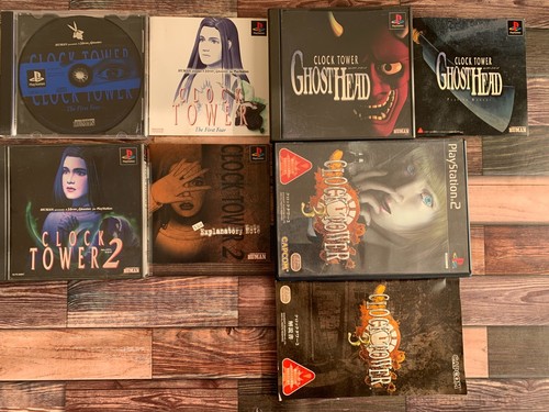SONY Playstation PS1 PS2 Clock Tower 1 2 3 Ghost Head Lot 4 Japan w/Box Manual - Picture 2 of 20