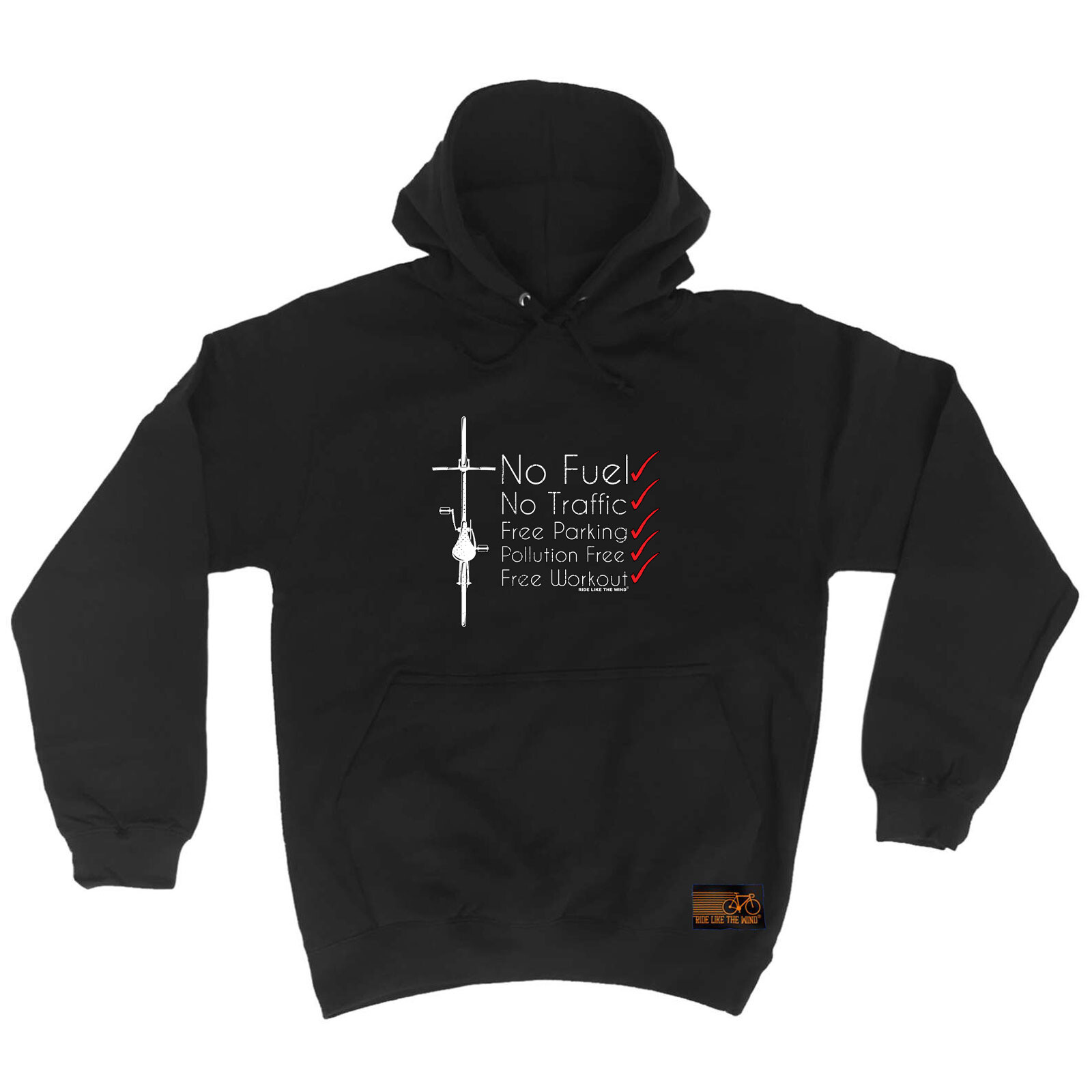 Funny No Fuel Traffic Cycling Novelty Hoodie for Men - Unique Gift Idea