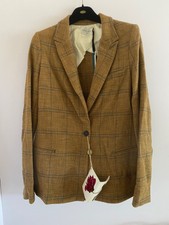 Forte Forte Single-breasted Check Blazer In Brown Size Ii (medium/uk12)