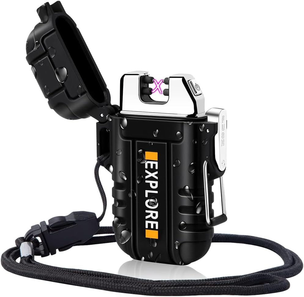 Windproof Dual Arc Usb Rechargeable Flameless Plasma