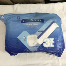 Medline FitRight Bariatric Disposable Underwear 3XL 20Ct-NEW Torn Bag