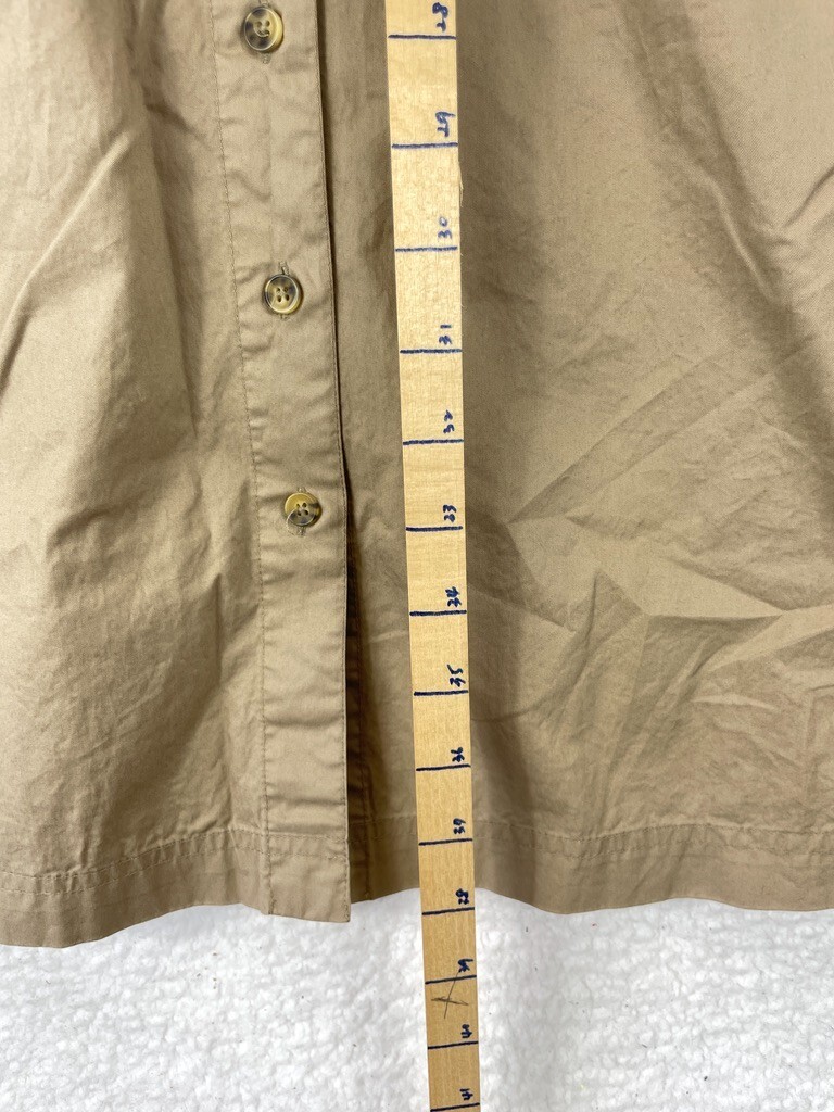 Mango Shirt Dress Women’s Size 4 Beige Robe Chemisier Belted Long Sleeve