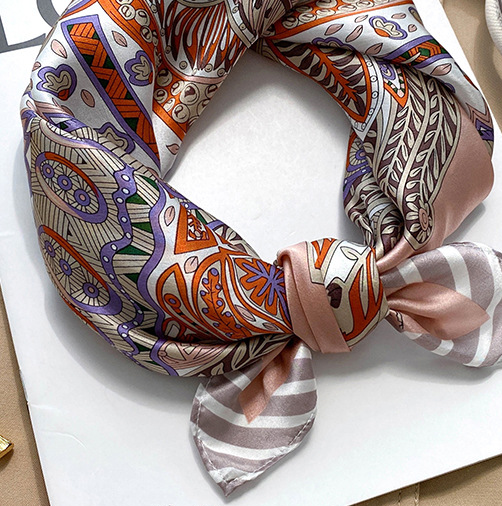 100% Mulberry Silk Scarf for Women 53x53cm Fashion Printed Shawl Wrap