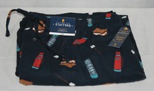 STAFFORD MENS NAVY COLOR S'MORES 100 COTTON PAJAMA PANTS SIZE XXL NEW WITH TAGS