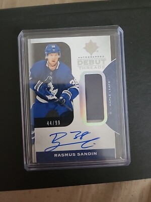 2019-20 Ultimate Collection Rasmus Sandin  Debut Threads Patch Auto /99 Leafs! 