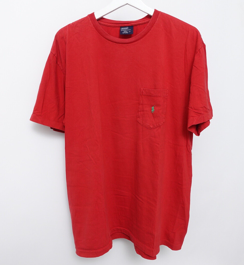 T shirt Polo Ralph Lauren vintage anni 90 taglia grande pony manica corta punto singolo