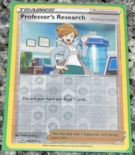 Pokemon Professor's Research Shining Fates 60/72 Reverse Holo NM/M W/Top Loader
