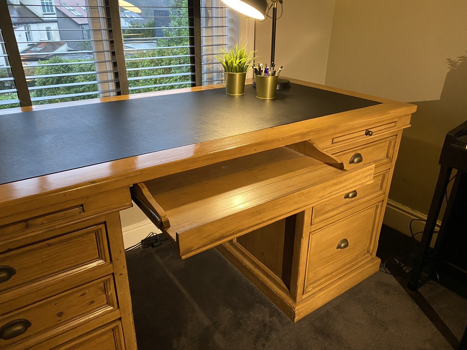 Barker & Stonehouse Villiers Reclaimed Wood Double Pedestal Desk eBay