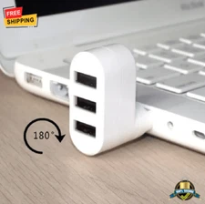 Rotatable 3-Port USB 2.0 Splitter Hub Adapter Multi-Function Converter