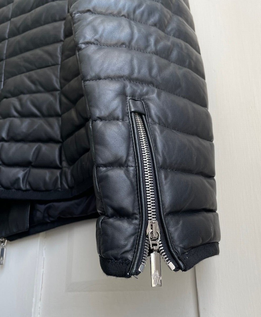 MONCLER Palomete Down Quilted LAMBSKIN Leather Asymmetric MONCLER Palomete Down Quilted LAMBSKIN Leather Asymmetric