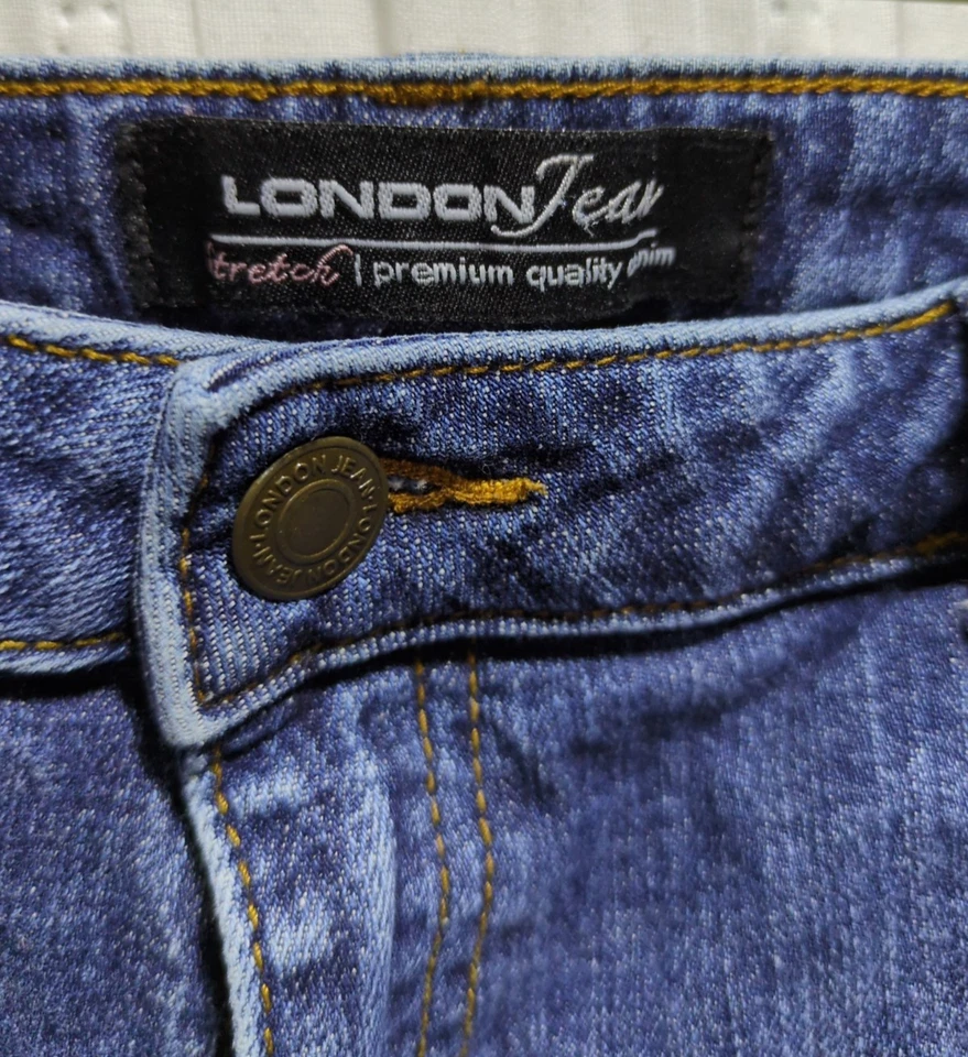 Pantalones Cortos London Jean Para Mujer Talla 10 Azul Denim Bolsillos Calidad Premium 3" Entrepierna Foto 2 de 4