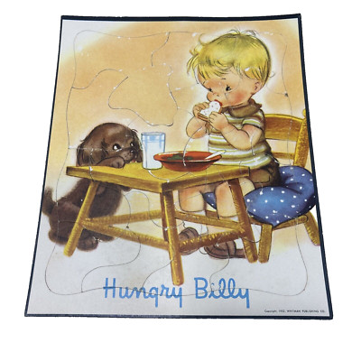 Vintage 1952 Whitman Frame Tray Picture Puzzle Hungry Billy 9.5" x 11.5 ...