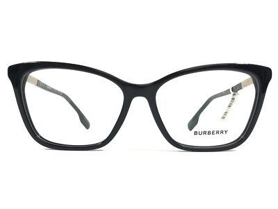 Burberry Eyeglasses Frames B2348 3001 Polished Black Cat Eye Full Rim 55-15-140