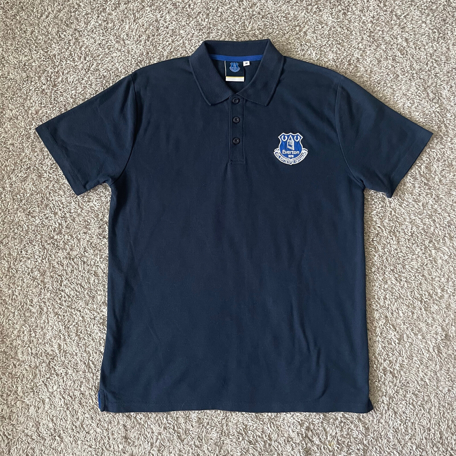 Everton Football Club Polo Shirt Mens Medium Navy Blue Short Sleeve eBay
