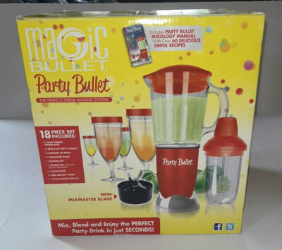 Magic Bullet THE PARTY BULLETT Blender Mixer Drink Making System Red Open Box
