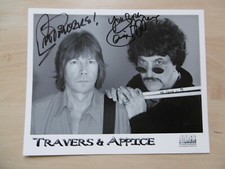 Pat Travers & Carmine Appice autographs signed 20x25 cm card b/w