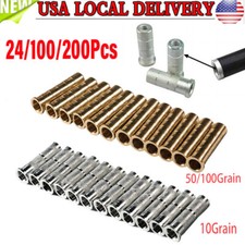 10/50/100Grain Weight Archery Arrow Insert Brass  Aluminum For ID 6.2 mm Shaft