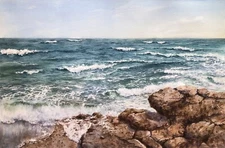 Original Paintings Sea Painting Sea Watercolor Seascape Painting