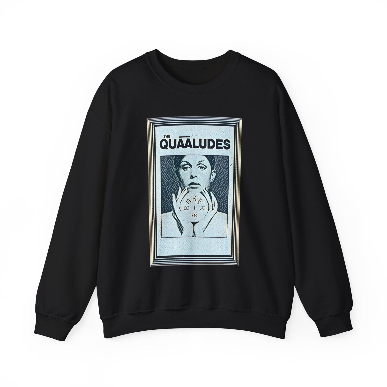 The Quaaluudes Graphic Print Retro Art LS Unisex Heavy Blend Crewneck Sweatshirt