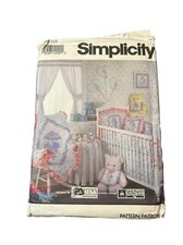 Simplicity Pattern 7646 Baby Room Crib Pillows Blanket Curtains UNCUT