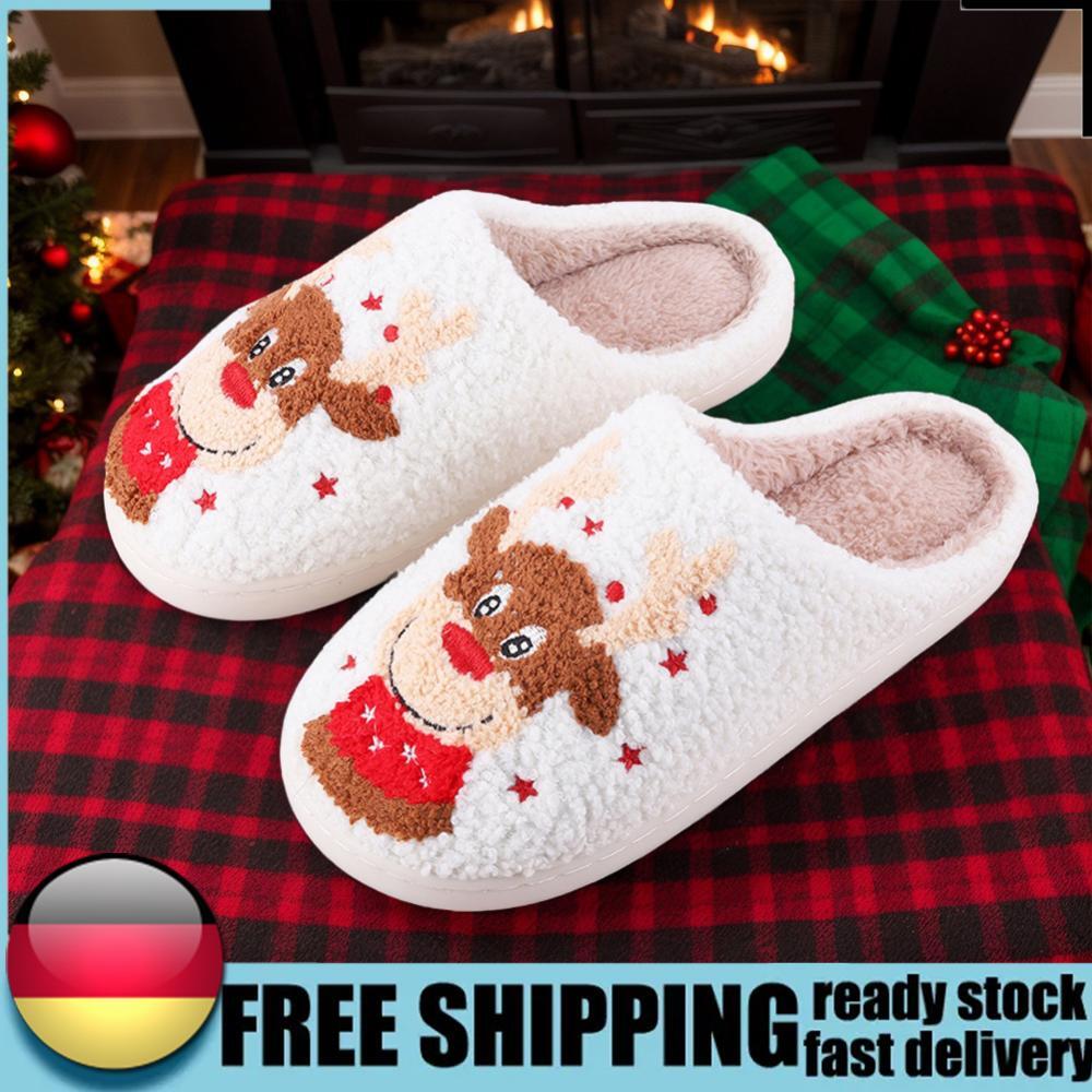 APL Pantofole Peluche Alce Natalizio Comode Calde Slip on Casa Scarpe per Uomo Donna
