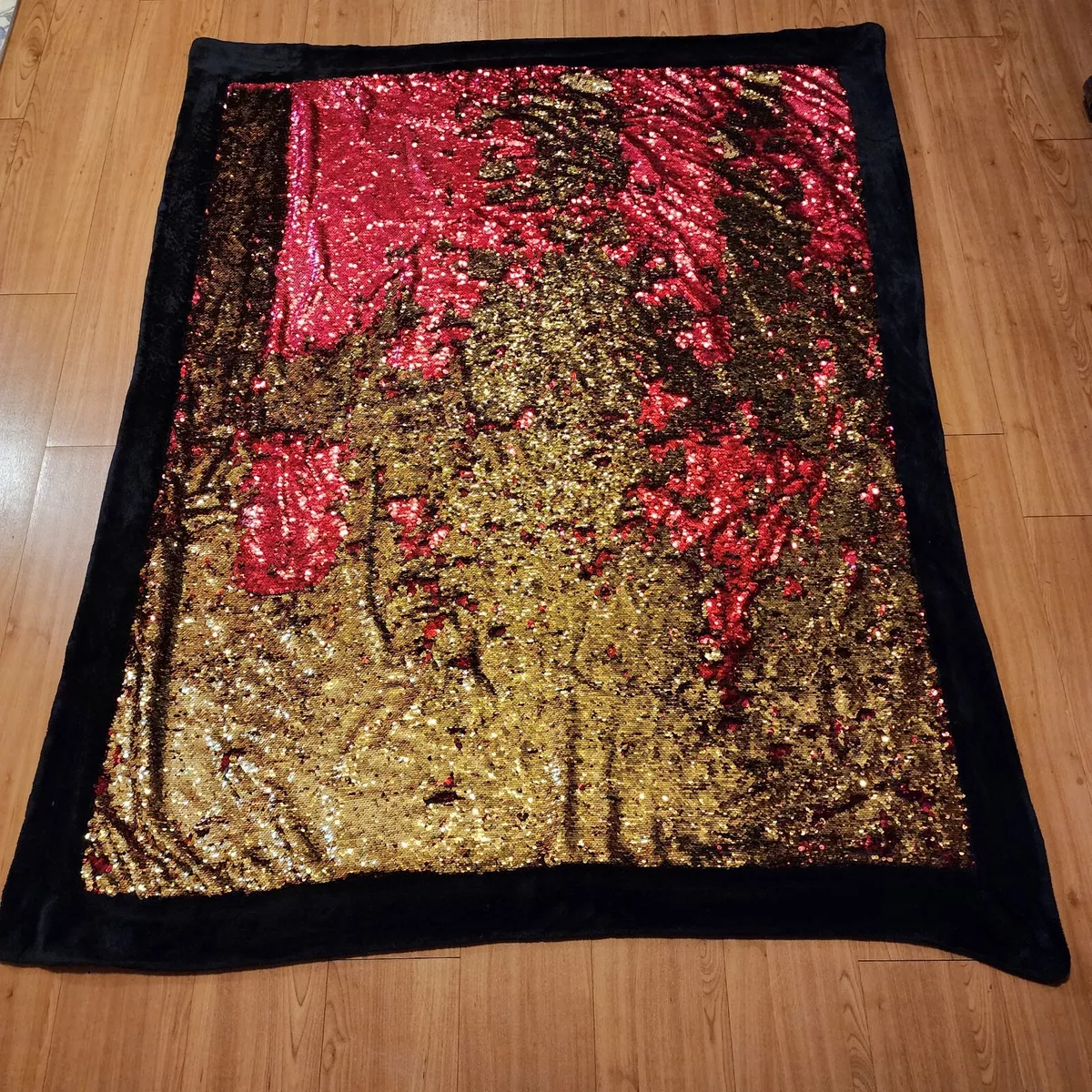 Gold sequin online throw blanket