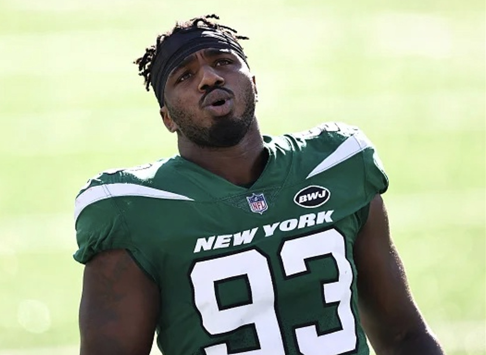 🏈Terrell Basham GAME WORN 12/27/20 PHOTO MATCHED📸New York Jets Jersey PSA COA view 5