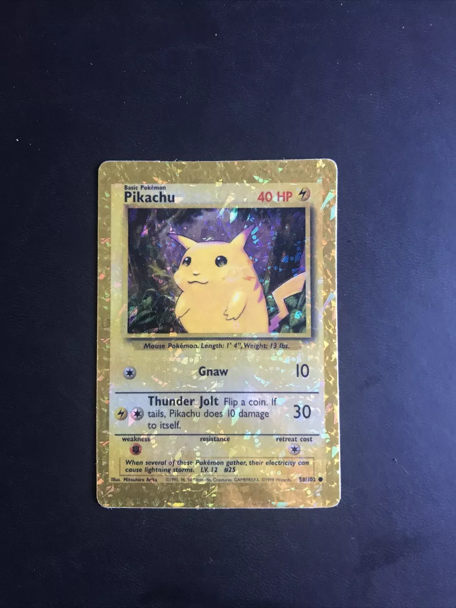 PIKACHU - Base Set - 58/102 - Pokemon Card - Unlimited Edition OG