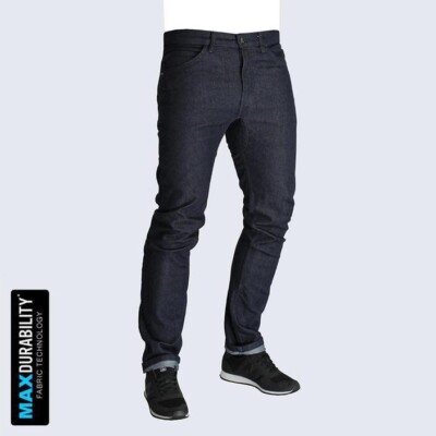 Resolute Bay Stretchy Fahrrad Jeans W34 L32 Slim Fit. Schwarz - Reflexstreifen