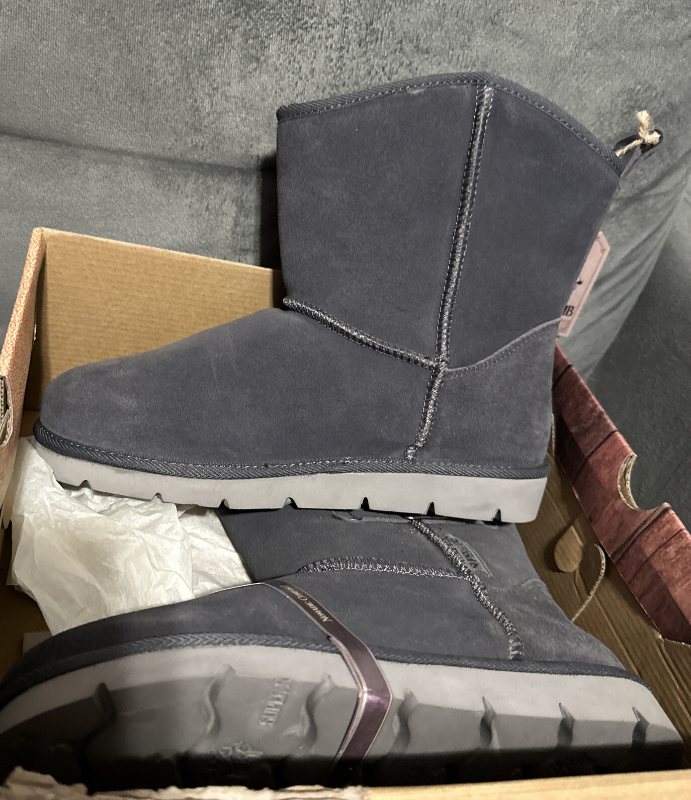 SUPERLAMB ARGALI BUCKLE WOMENS WINTER BOOTS CHARCOAL SIZE 11 😃😃