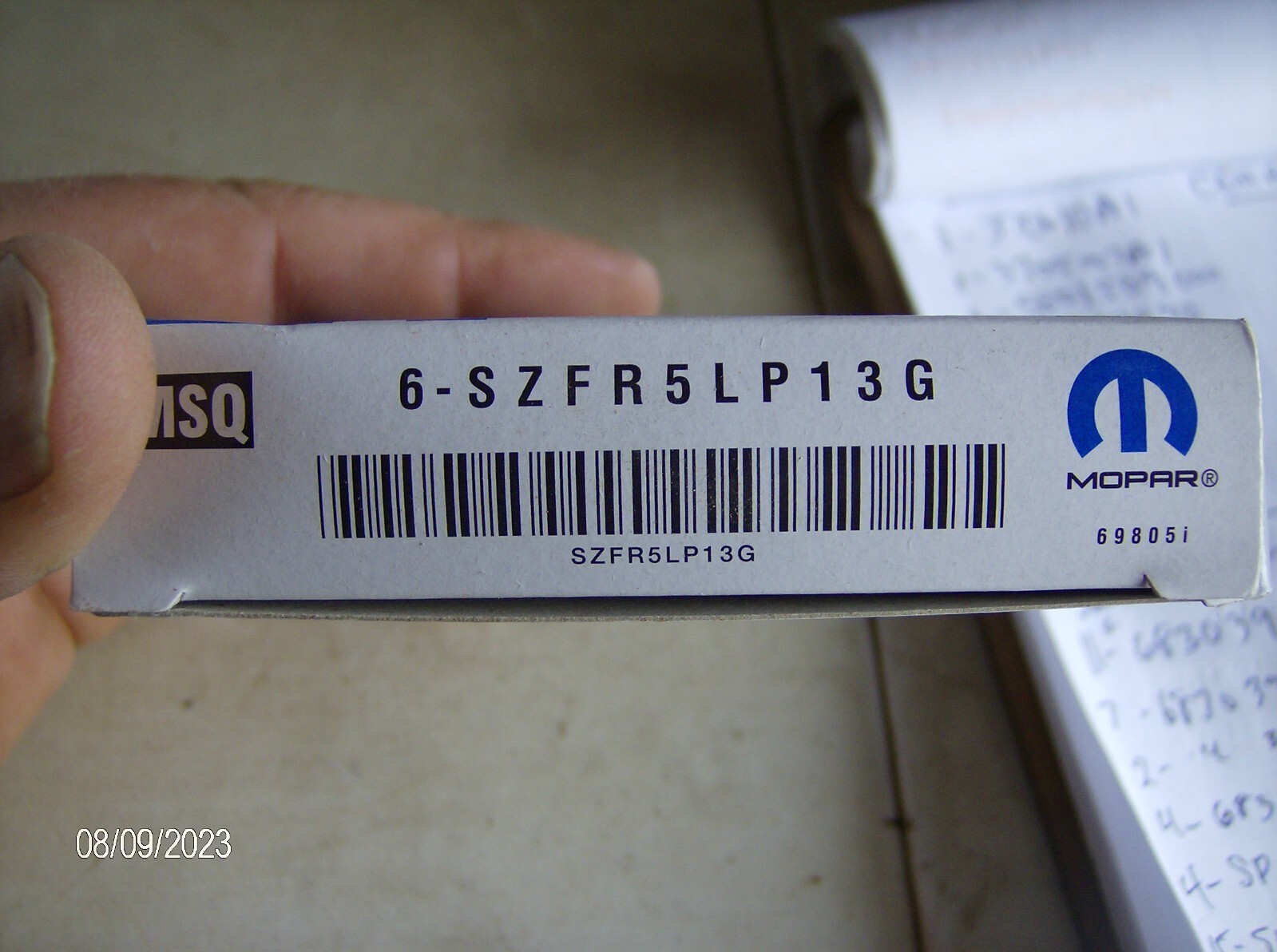 GENUINE MOPAR SZFR5LP13G SPARK PLUGS SET OF 6