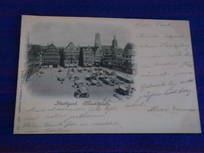Postcard ~ Stuttgart Marktplatz ~ Post-Karte ~ with Stamp ~ date(?)
