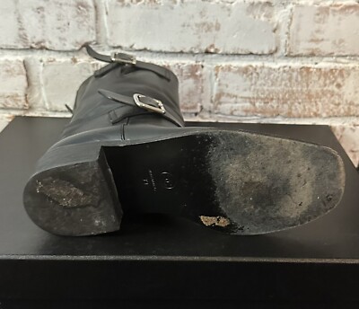 Chanel Black Leather Side Zip CC Logo Moto Boots Sz 39 US 9 100