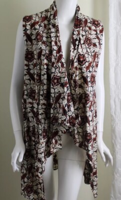 Suci Sz M L Art-to-Wear Indonesian Batik Cotton Art-to-Wear Lagenlook Vest