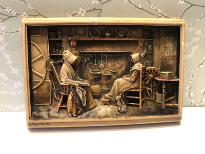 Vintage Ivorex Plaque by Arthur Osborne ''A FRIENDLY CALL'' Wall Plaque 3D