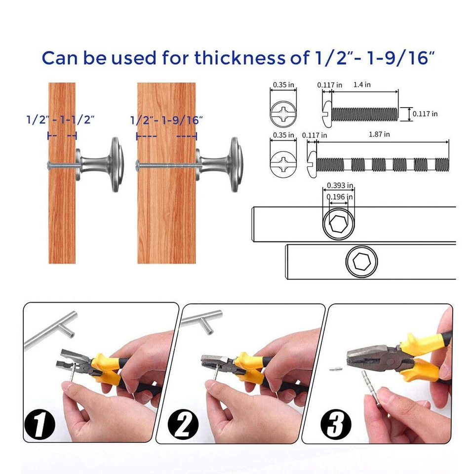 2-200× Möbelknöpfe Rund Möbelgriffe Schrankknopf Möbelknäuf Tür Knopf Edelstahl - Bild 2 von 4