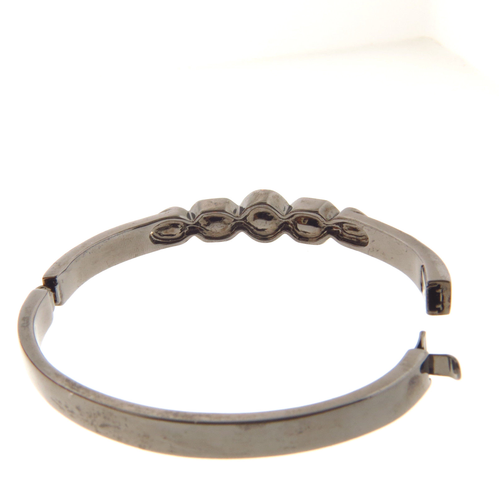 Givenchy Crystal Bangle Bracelet Silver Tone - image 3