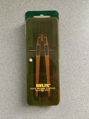Helix Metal Quick Release Compass Drafting Tool Pencil With Plastic Case & Tips
