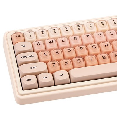PBT Keycaps, Gradient Pink Custom Keycaps 60 65 75 100 Percent, Frosted Trans...
