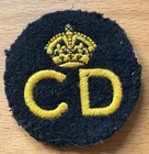 An Original WW2 Civil Defence (CD) Embroidered Breast Badge