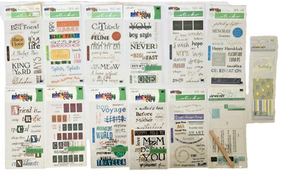 VTG EK Success Sticko Phrase Cafe Stickers & RubOn Transfers - 13 packs