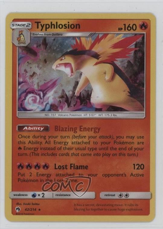 Typhlosion Holo Pokemon Sun & Moon Lost Thunder #42