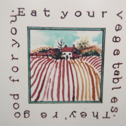Blue Sky Eat Your Vegetables Decorative Square Plate 18 Carrots Laura Kelly - Picture 3 of 11