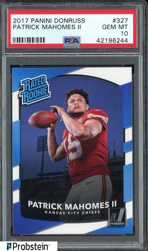 2017 Donruss #327 Patrick Mahomes II Chiefs RC Rookie PSA 10 GEM MINT
