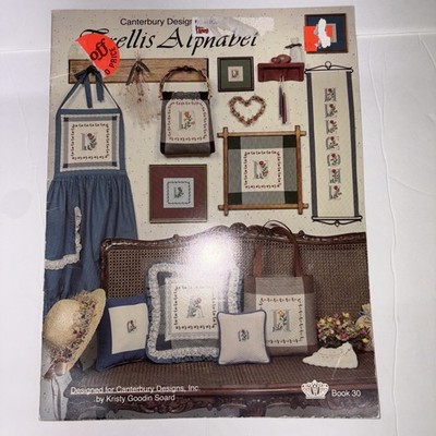  Canterbury Designs Trellis Alphabet 1984 Cross Stitch Booklet Floral Letters