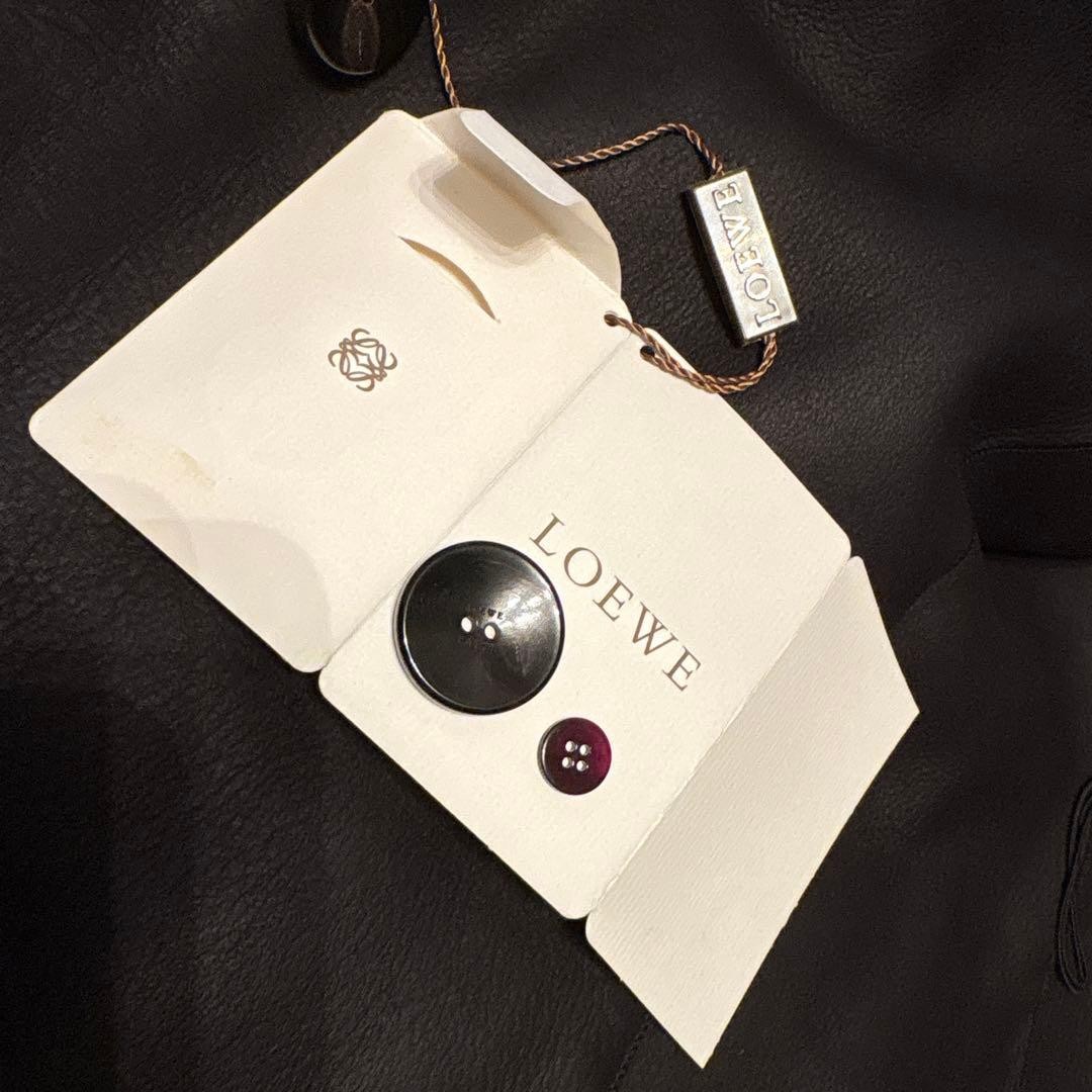 LOEWE black real shearling coat image 8
