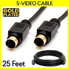S Video Cable 25 Feet 4 PIN SVHS VCR Camcorder Cord SVideo Male to Male Cable