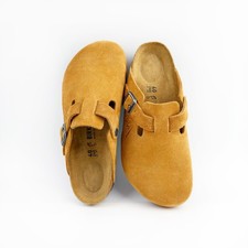 Birkenstock Stussy Boston Caramel Suede Leather Classic Clogs Women s Shoes