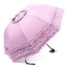 FoldCompact Sun Rain Travel Umbrella Lightweight, Pink Purple, Size One Size ...