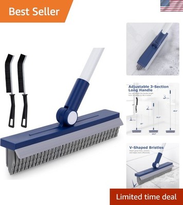 Grout Brush with Long Handle, Grout Cleaner Brush for Tile Floors, Stiff Bris...